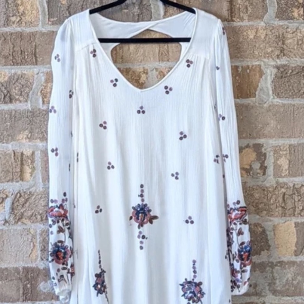 Free People White Decorative Boho Dress